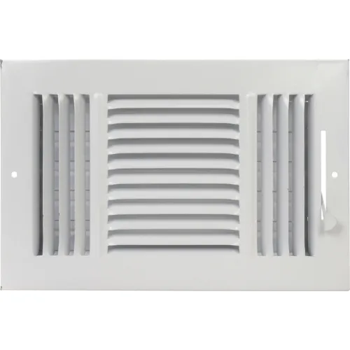 AmeriFlow® 3 Way Ceiling Sidewall Register, Steel, 13-3/4"W x 7-3/4"D x 2-1/2"H, Pack of 10 - Pkg Qty 10