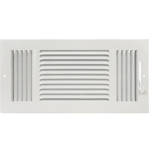AmeriFlow® 3 Way Ceiling Sidewall Register, Steel, 15-3/4"W x 7-3/4"D x 2-1/2"H, Pack of 10 - Pkg Qty 10
