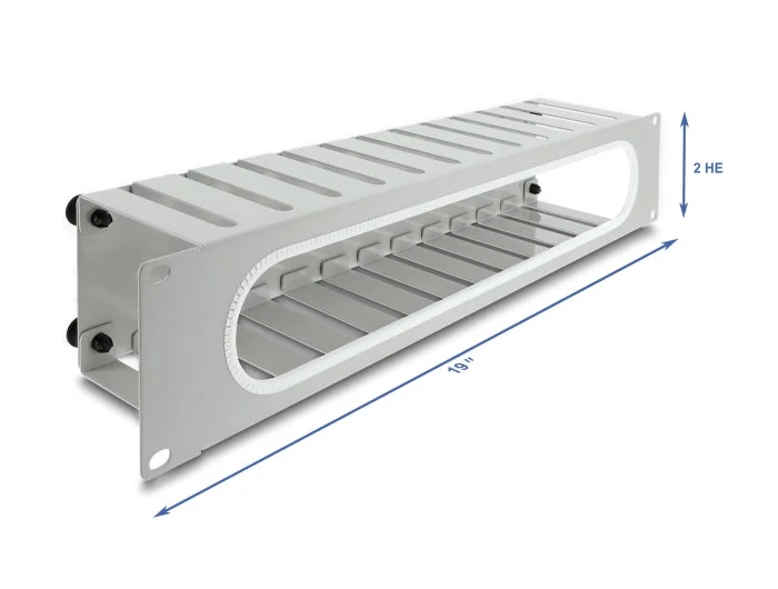 Delock 67280 19″ 2U Cable Management Routing Panel