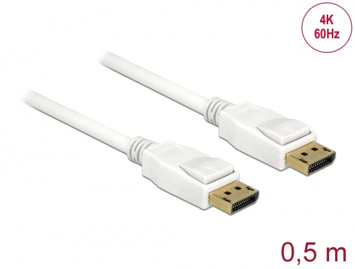 Delock 85507 Cable Displayport 1.2 Male > Displayport Male 4K 60 Hz 0.5 M