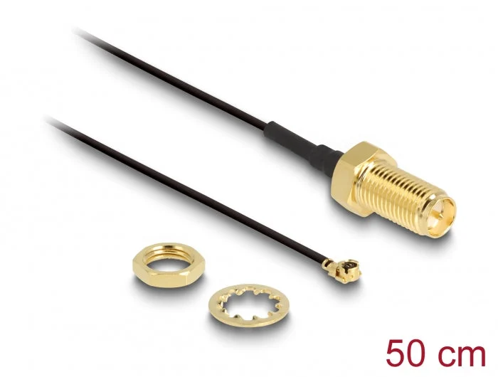 Delock 88408 Antenna Cable Rp-Sma Jack Bulkhead To I-Pex Inc., Mhf I Plug 1.13
