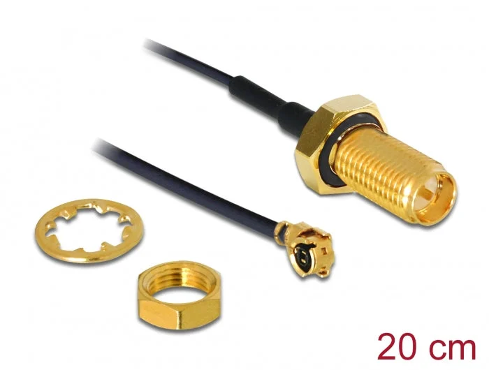 Delock 88746 Antenna Cable Rp-Sma Jack Bulkhead To I-Pex Inc., Mhf I Plug 1.13