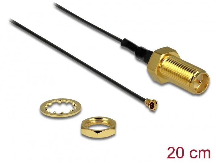 Delock 88815 Antenna Cable Rp-Sma Jack Bulkhead To I-Pex Inc., Mhf 4 Plug 0.81
