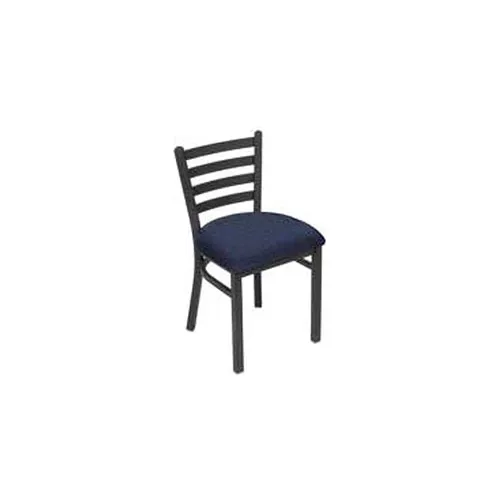 Fabric Upholstered Restaurant Chair With Ladder Back - Blue - Pkg Qty 2