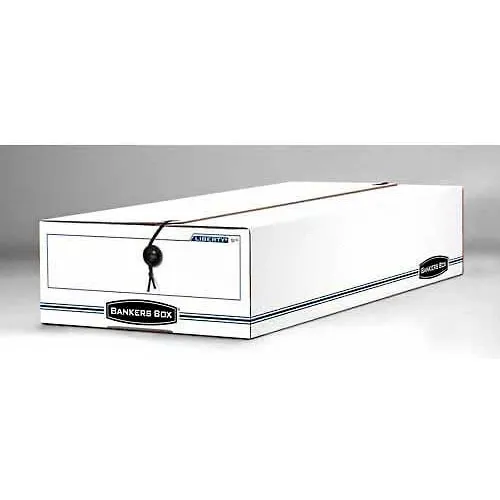 Fellowes Liberty® Check & Form Boxes, 23-1/4"L x 10-3/4"W x 4-5/8"H, White & Blue - Pkg Qty 12