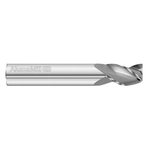 Fullerton Tool 27047 | 1/4" Diameter x 1/4" Shank x 1/2" LOC x 2" OAL 3 Flute Uncoated Solid Carbide Square End Mill