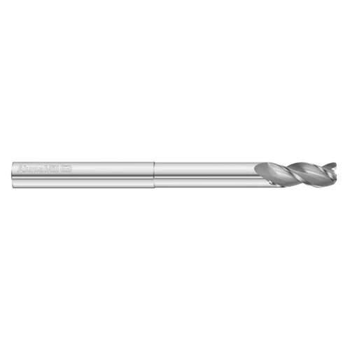 Fullerton Tool 27484 | 1/2" Diameter x 1/2" Shank x 5/8" LOC x 4" OAL 3 Flute Uncoated Solid Carbide Radius End Mill