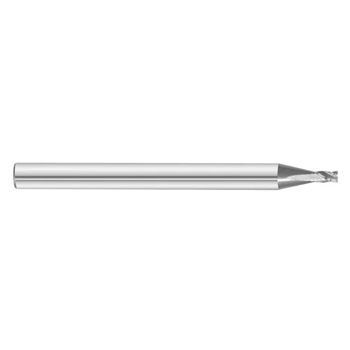 Fullerton Tool 30908 | 0.018" Diameter x 1/8" Shank x 0.054" LOC x 1-1/2" OAL 2 Flute Uncoated Solid Carbide Square End Mill
