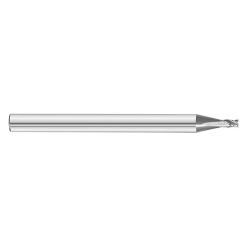 Fullerton Tool 30933 | 0.055" Diameter x 1/8" Shank x 0.165" LOC x 1-1/2" OAL 4 Flute Uncoated Solid Carbide Square End Mill