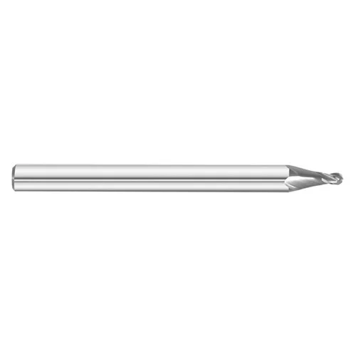 Fullerton Tool 30965 | 0.040" Diameter x 1/8" Shank x 0.120" LOC x 1-1/2" OAL 4 Flute Uncoated Solid Carbide Ball End Mill
