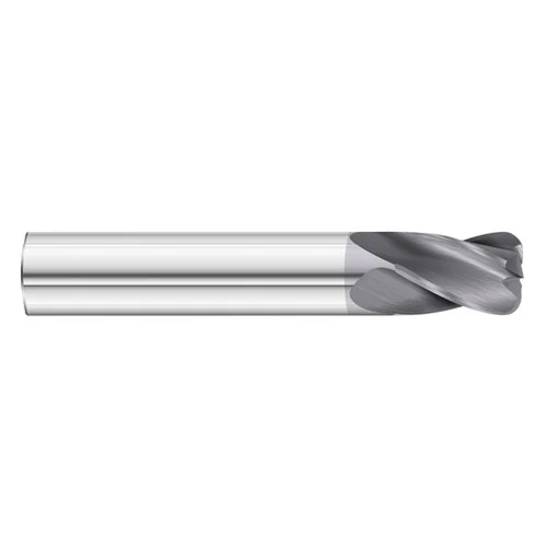 Fullerton Tool 31530 | 1/4" Diameter x 1/4" Shank x 1/2" LOC x 2" OAL 4 Flute TiAlN Solid Carbide Radius End Mill