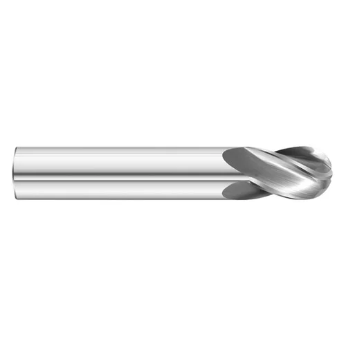 Fullerton Tool 32112 | 1/32" Diameter x 1/8" Shank x 1/16" LOC x 1-1/2" OAL 4 Flute Uncoated Solid Carbide Ball End Mill