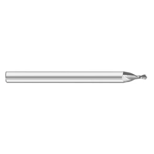 Fullerton Tool 32673 | 0.013" Diameter x 1/8" Shank x 0.019" LOC x 1-1/2" OAL 2 Flute Uncoated Solid Carbide Ball End Mill