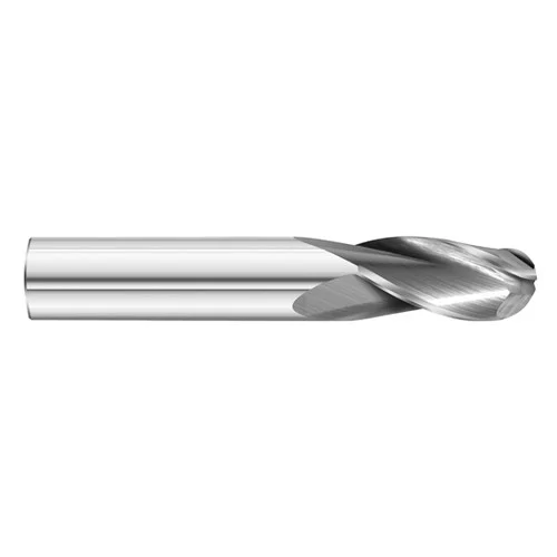 Fullerton Tool 33044 | 11/32" Diameter x 3/8" Shank x 7/8" LOC x 2-1/2" OAL 3 Flute Uncoated Solid Carbide Ball End Mill