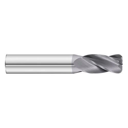 Fullerton Tool 33808 | 3/8" Diameter x 3/8" Shank x 1" LOC x 2-1/2" OAL 4 Flute TiAlN Solid Carbide Radius End Mill