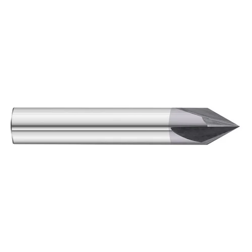 Fullerton Tool 36082 | 60-degree 1/4" x 2-1/2" Solid Carbide TiAlN Chamfer Mill