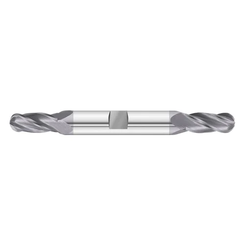 Fullerton Tool 37008 | 1/8" Diameter x 3/8" Shank x 3/8" LOC x 3-1/2" OAL 4 Flute TiAlN Solid Carbide Ball End Mill