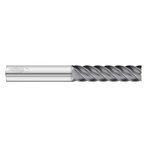 Fullerton Tool 38188 | 5/16" Diameter x 5/16" Shank x 1-1/4" LOC x 3" OAL 5 Flute TiAlN Solid Carbide Square End Mill