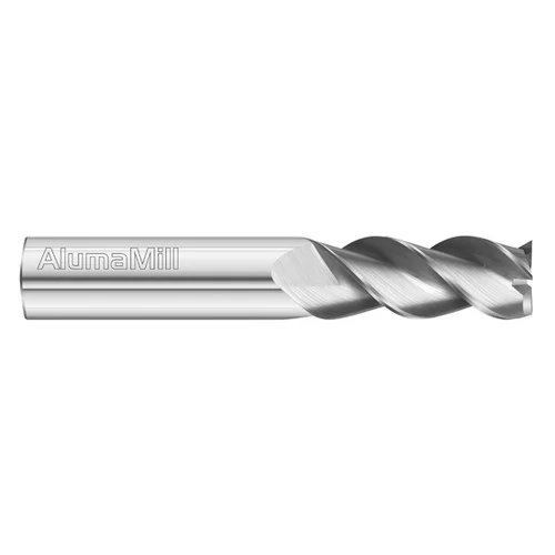 Fullerton Tool 38364 | 1" Diameter x 1" Shank x 1-3/4" LOC x 4" OAL 3 Flute Uncoated Solid Carbide Square End Mill