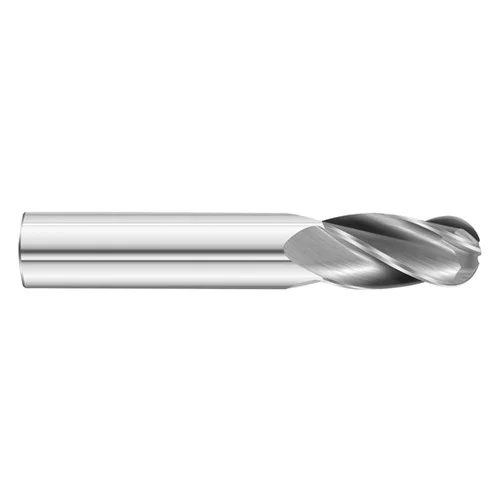 Fullerton Tool 92019 | 1.00mm Diameter x 3.00mm Shank x 4.00mm LOC x 38.00mm OAL 4 Flute Uncoated Solid Carbide Ball End Mill