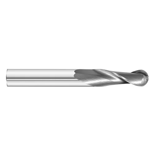 Fullerton Tool 92172 | 6.00mm Diameter x 6.00mm Shank x 29.00mm LOC x 76.00mm OAL 2 Flute Uncoated Solid Carbide Ball End Mill