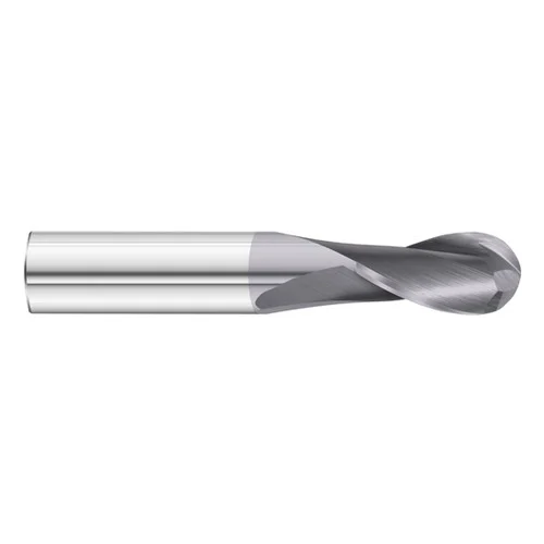 Fullerton Tool 92299 | 2.00mm Diameter x 3.00mm Shank x 8.00mm LOC x 38.00mm OAL 2 Flute TiAlN Solid Carbide Ball End Mill