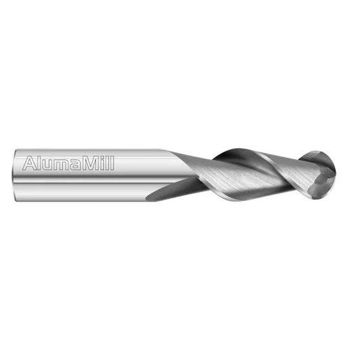 Fullerton Tool 92801 | 4.00mm Diameter x 4.00mm Shank x 16.00mm LOC x 50.00mm OAL 2 Flute Uncoated Solid Carbide Ball End Mill