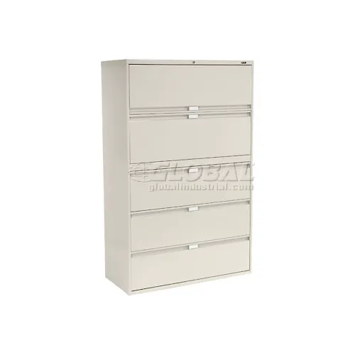Global Furniture 9300 Series 36"W 5 Drawer Binder Lateral File Cabinet, Gray