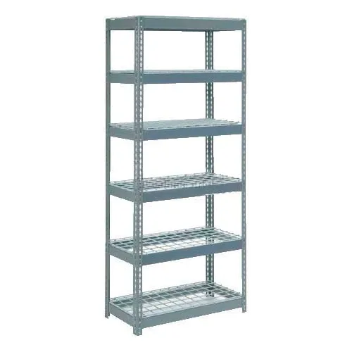 Global Industrial 6 Shelf, Heavy Duty Boltless Shelving, Starter, 36"Wx24"Dx72"H, Wood Deck