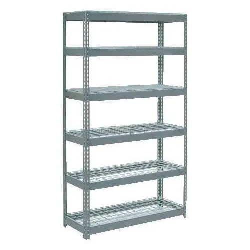 Global Industrial 6 Shelf, Heavy Duty Boltless Shelving, Starter, 48"Wx12"Dx72"H, Wire Deck