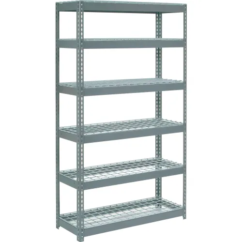 Global Industrial 6 Shelf, Heavy Duty Boltless Shelving, Starter, 48"Wx18"Dx72"H, Wood Deck