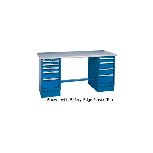 Global Industrial™ 60 x 30 Safety Maple Pedestal Workbench with 8 Drawers