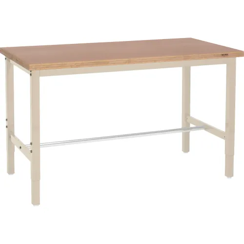Global Industrial™ 72x30 Adjustable Height Workbench Square Tube Leg - Shop Top Square Edge Tan