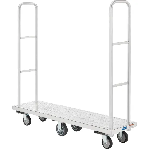 Global Industrial™ Aluminum Deck Narrow Aisle U-Boat Platform Truck 63 x 16 1500 Lb. Cap.