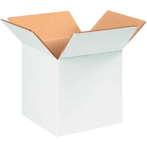 Global Industrial™ Cardboard Corrugated Boxes, 5"L x 5"W x 5"H, White - Pkg Qty 25