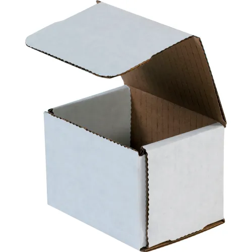 Global Industrial™ Corrugated Mailers, 4"L x 3"W x 3"H, White - Pkg Qty 50