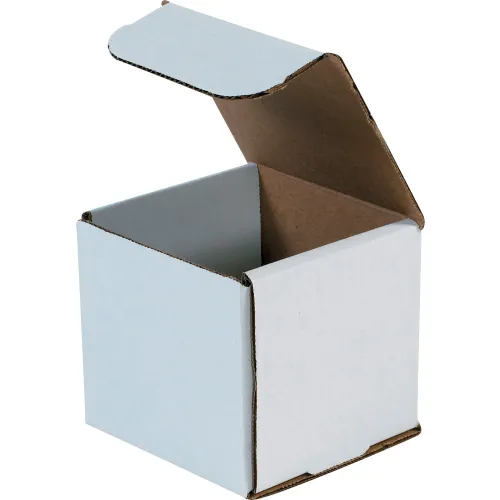 Global Industrial™ Corrugated Mailers, 4"L x 4"W x 4"H, White - Pkg Qty 50