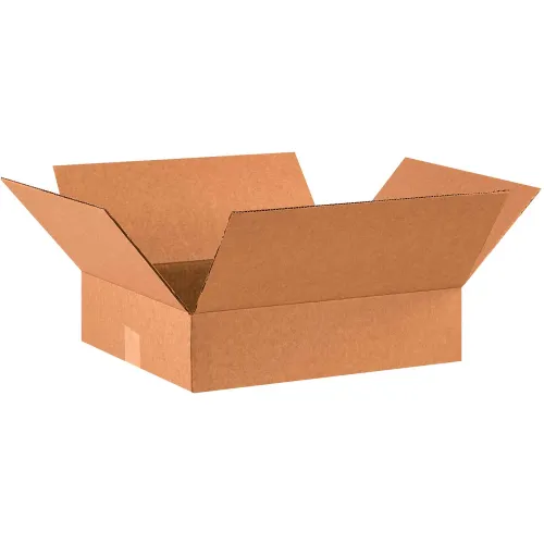 Global Industrial™ Flat Cardboard Corrugated Boxes, 16"L x 14"W x 4"H, Kraft - Pkg Qty 25