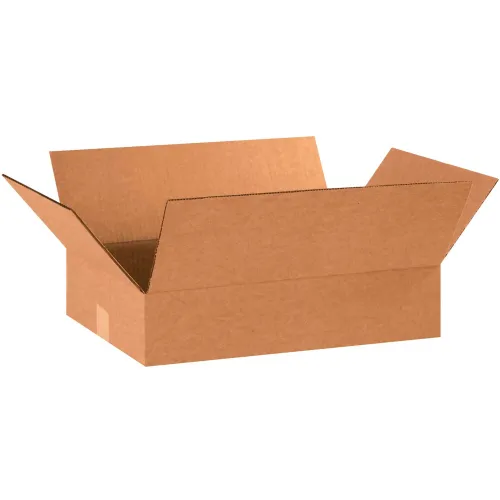 Global Industrial™ Flat Cardboard Corrugated Boxes, 18"L x 12"W x 4"H, Kraft - Pkg Qty 25