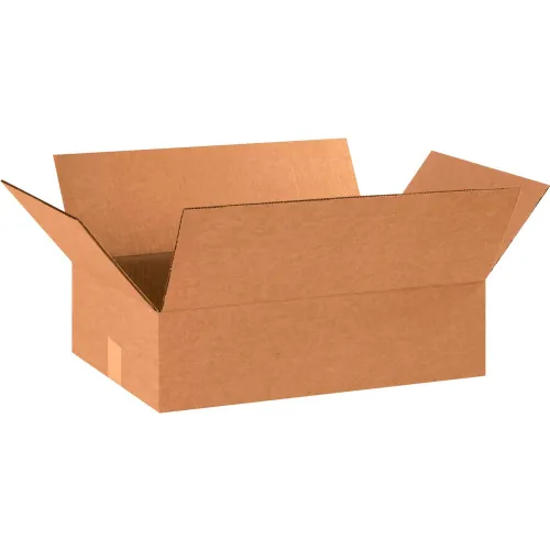 Global Industrial™ Flat Cardboard Corrugated Boxes, 18"L x 12"W x 5"H, Kraft - Pkg Qty 25