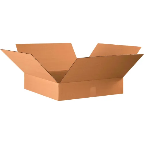 Global Industrial™ Flat Cardboard Corrugated Boxes, 22"L x 22"W x 4"H, Kraft - Pkg Qty 10