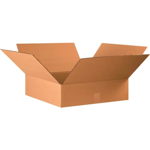 Global Industrial™ Flat Cardboard Corrugated Boxes, 22"L x 22"W x 6"H, Kraft - Pkg Qty 15