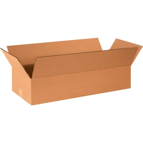 Global Industrial™ Flat Cardboard Corrugated Boxes, 24"L x 10"W x 4"H, Kraft - Pkg Qty 25