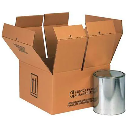 Global Industrial™ Haz Mat Boxes Four 1 Gal. Paint Cans, 14-1/4"L x 14-1/4"W x 7-5/8"H - Pkg Qty 10