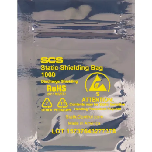 Global Industrial™ Reclosable Static Shielding Bags, 8"W x 10"L, 2.8 Mil, Transparent,  100Pk