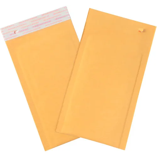 Global Industrial™ Self Seal Bubble Mailers w/ Tear Strip, #0, 6"W x 10"L, Golden Kraft, 25/Pk