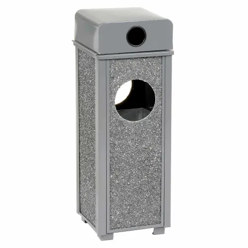 Global Industrial™ Stone Panel Trash Weather Urn, 2-1/2 Gallon, 10-1/4" Square x 28"H