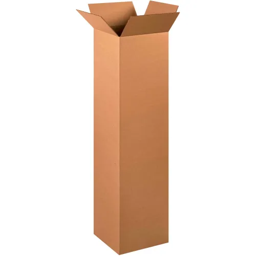 Global Industrial™ Tall Cardboard Corrugated Boxes, 12"L x 12"W x 48"H, Kraft - Pkg Qty 15