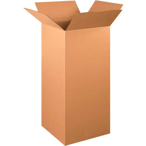 Global Industrial™ Tall Cardboard Corrugated Boxes, 16"L x 16"W x 36"H, Kraft - Pkg Qty 10