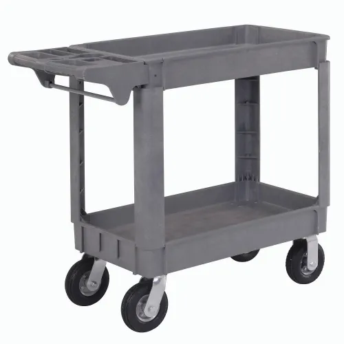 Global Industrial™ Utility Cart w/2 Shelves & 6" Casters, 500 lb. Capacity, 40"L x 17"W x 35"H